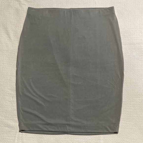 Express NWT Stretchy Midi Skirt Stone Gray Color Size XL - Picture 1 of 7